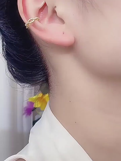 Black flower two-wear earrings temperament versatile light luxury earrings